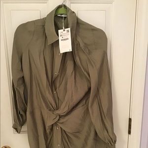 Zara oversized utility shirt dress